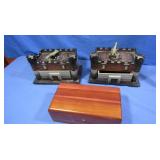 2 "Castle" Music Boxes&Sm. Wooden Box