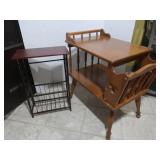 Solid Wood End Table 24x15x24&Wine Rack