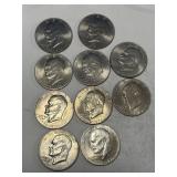 10 Eisenhower Dollars-asst date