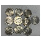 10 Eisenhower Dollars-asst date