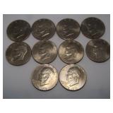 10 Eisenhower Dollars-asst date