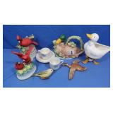 2 Ceramic "Cardinal" Music Boxes,Ceramic