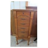 Upright Oak Jewelry Chest-approx 36"H