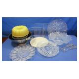 Glass Salad Bowl&Serving Utensils,Metal