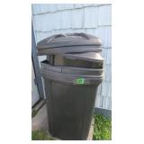 2 Outdoor Garbarge Cans w/Lid, Water Cans, Hose