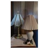 Ceramic Based Lamp 18.5"H&Brass Touch Lamp