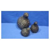 Vintage Brass Quail Figures(3)