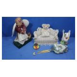 Bear on Sofa,Brick Covered,Door Stop,Cloth Angel