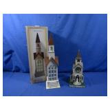 Avon Church w/clock,Cracker Barrel,Glitter Globe