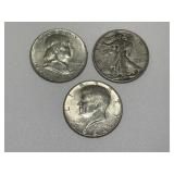 3 Silver Half Dollars
