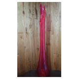 L.E.Smith Swung Vase,Ruby Red,XL-44 3/4"H, Very