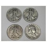 4 Silver Half Dollars