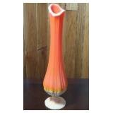 L.E.Smith Bittersweet Swung Vase-13"H-very good