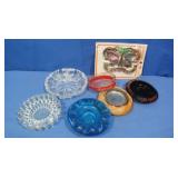 Various glass&wood Ashtrays(Riviera Cafï¿½ Noir,El