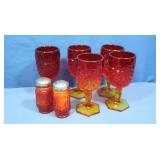 Vintage L.E. Smith Amberina(red/orange)