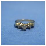 14K Diamond Engagement Ring 3.2gr  1/4C TW