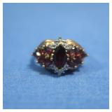 10K Garnet Ring 3gr Sz 6