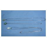 2 Sterling Turquiose Necklaces&1 Mother of Pearl