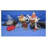 Home Decor-Animal Statues(pig is chipped),sm Cow