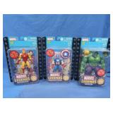 3 NIB Marvel Action Figures,Ironman,Captain
