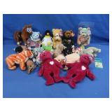 TY Beanies,some NIP,one in plastic case