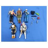 Lot of 5 Vintage GI Joe w/same weapons