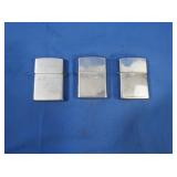 3 Vintage Zippo Lighters