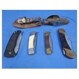 4 Pocket Knives&Vintage Mess Kit Knife