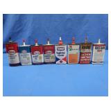 8 Vintage Oil Cans-Esso,Gulf,Rust Ban