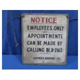 Vintage Notice Sign-Ligonier Grinding Co 12x13"