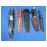 4 Fixed Blade knives&Extra Sheath