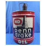 Vintage Penn Drake Pa Oil 5 Gal Can