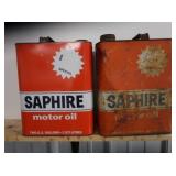2 Vintage 2 gal.Cans Saphire Motor Oil
