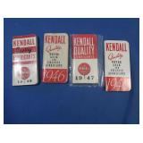 4 Vintage Kendall Motor Gear Pocket Calendars