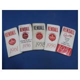 5 Vintage Kendall Motor Oils Pocket  Diary