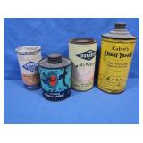 4 Vintage Adver. Cans,Permatex,Lubri-Tasgon,Cenox,