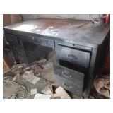 Lg. Metal Desk 60x34x30.5"H,rough shape