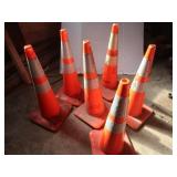 6 Traffic Cones,Various Sizes