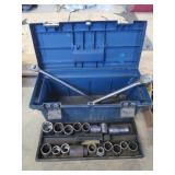 Plastic Tool Box 23.5x10.5x11.5" w/lg socket set