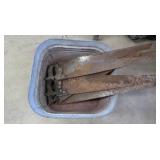 Metal Tub 20x20 w/Hand Saws,Some Broken,all rusty
