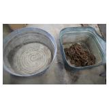 2 Galvanized tubs-22.25x10.5round,square