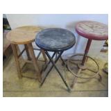 Wooden Stool 22.5",Metal Swivel Stool