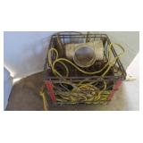 Milk Crate w/PVC Pipe Piece&Rope