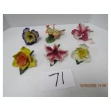 6 Capodimonte Porcelain Flowers made in Italy
