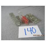 3 Candy Containers-Shoe,Bottle,Bulldog