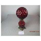 Red Glass Hurricane Lamp