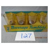 Jeannette Glass set of 4 Tumblers in Display Box