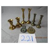 Brass Candlesticks&Medallions