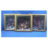 3  Framed Christmas Prints