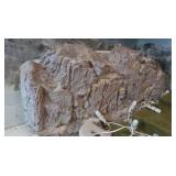 Handcarved styrofoam mountain with trees 15" x